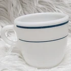 Vintage Pyrex 723 Blue Band Milk Glass Mug