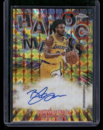 BRONNY JAMES JR. 2025-26 TOPPS CHROME UPDATE HAVOC MARKS AUTO GOLD GEO REF 15/50