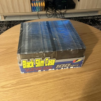 Value Disc 100 Pack CD/DVD/Blu-Ray/Video Game Black Slim Storage Cases Sealed