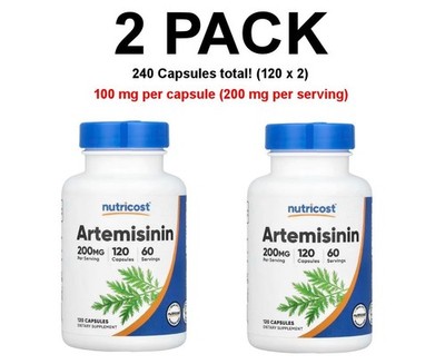 Nutricost, Artemisinin, 2 PACK, 120 Capsules (240 total!), 100 mg per capsule