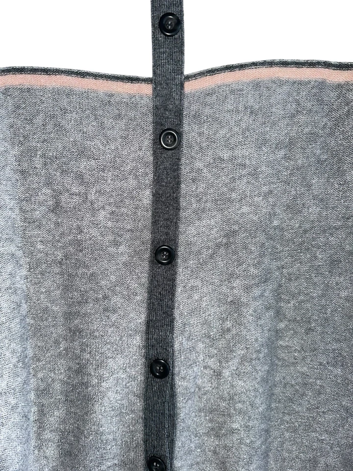 Suéter Nordstrom Caslon Mezcla Lana Botón Espalda Talla Pequeña S Gris Rosa Blanco Foto 3 de 4