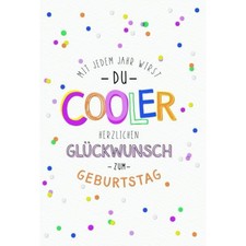 Geburtstag NEON Grußkarte mit Umschlag Mit jedem Jahr wirst du cooler