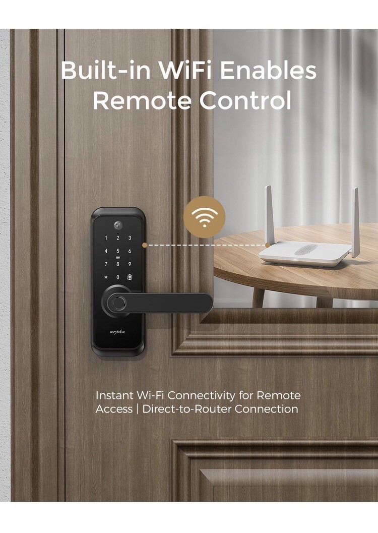 ARPHA Smart Video Door Lock 6-in-1 Keyless Entry Wi-Fi Deadbolt Handle Doorbell