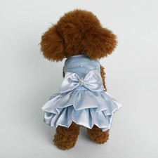 Cute Pet Dog Princess Dress Puppy Dog Clothes for Small Dog Bow Decor Ruffled