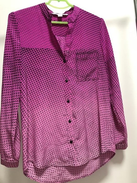 Women Diane Von Furstenberg Shirt Black Silk 36 #39H5