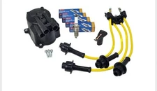 4Y ENGINE IGNITION TUNE UP KIT TOYOTA FORKLIFT ROTOR DISTRIBUTOR CAP WIRE PLUGS