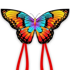 Xida Rainbow Butterfly Kites for Kids  Adults, Easy to Fly Beginner Kite, La...