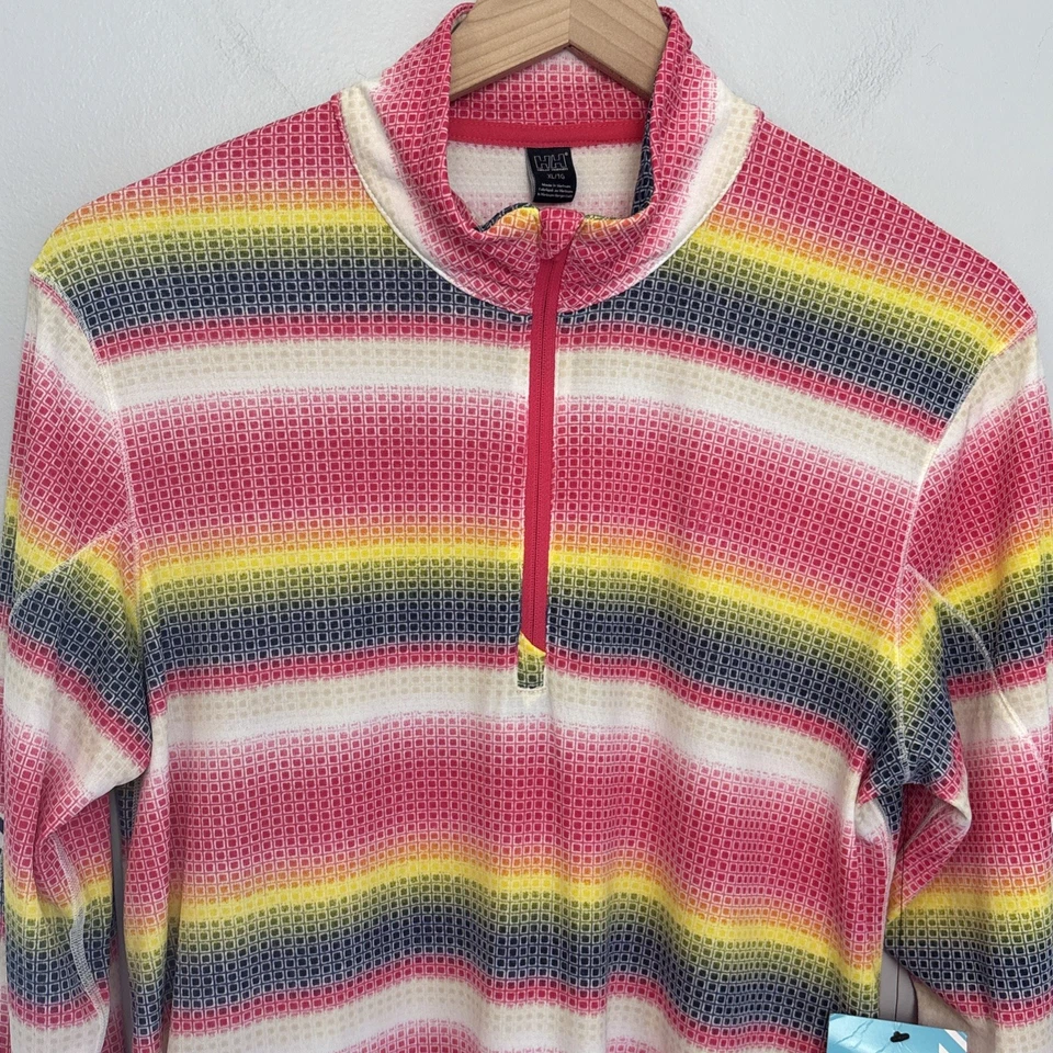 Top Helly Hansen Mujer XL Lifa Flow Active 1/2 Cremallera Gráfico Magenta/Multisquare Foto 4 de 4