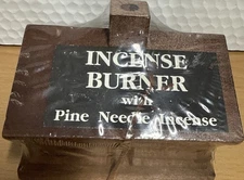 Campfire Products Wooden Log Cabin Pine Needle Incense Burner New SEALED