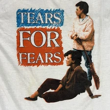 Vintage 1985 Tears for Fears Tour T-shirt White Cotton Unisex All size HRC24