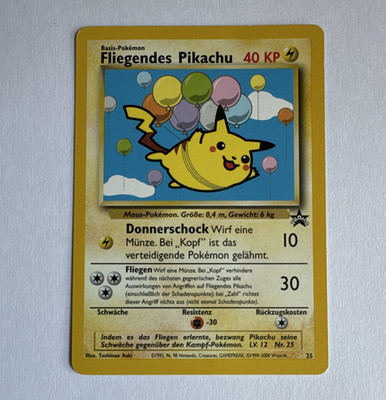 Pokémon Fliegendes Pikachu #25 WOTC Black Star Promo Deutsch Flying Pikachu 