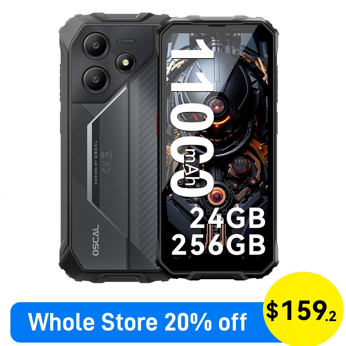 Blackview OSCAL MARINE 2 AI Rugged Smartphone 24GB+256GB 11000mAh