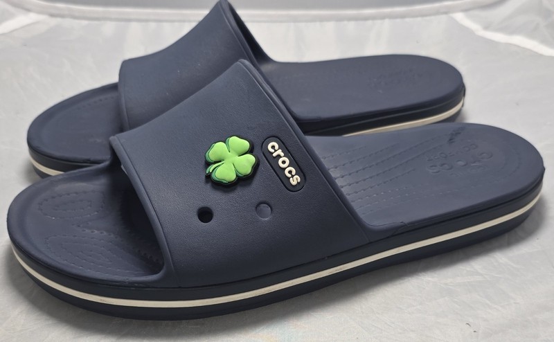 Crocs Crocband III Slide Navy/White Relaxed Fit Men's Sandals MEN 9