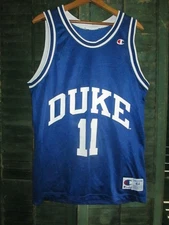 1990s Made In USA Vtg Duke Blue Devils #11 Champion Jersey Bobby Hurley Sz 44 EC