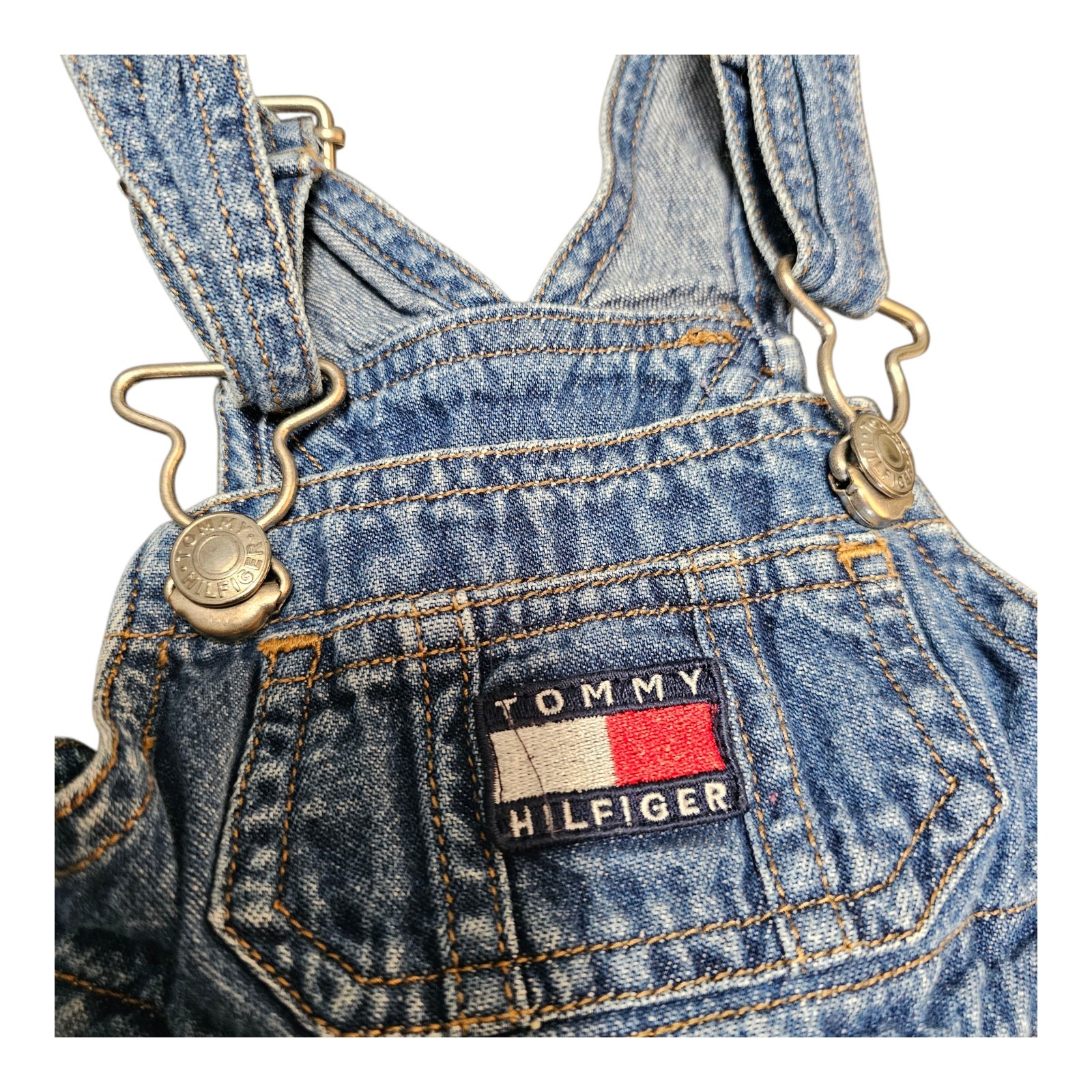 Tommy Hilfiger Baby Girls Overalls Jean Dress Sz 6-12 Months 100% Cotton CLEAN 