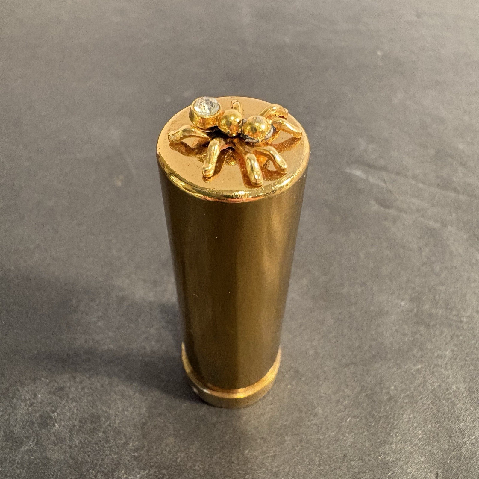 Vintage Rare Salvador Flato Spider Brass Lipstick Case