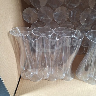 96 Pack Plastic Disposable Champagne Flutes Clear Plastic Toasting Glasses
