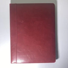 Buxton Genuine Leather Padfolio Burgundy Writing Portfolio ID Window
