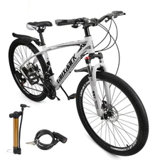 🚴27.5" Wheels Adults Mountain 21 Speed Bikes Bicycle MTB+Bike Lock+Air Pump