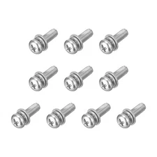 10Pcs M5 x 16mm 304 Stainless Steel Phillips Pan Head Machine Screws Bolts