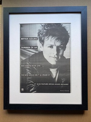 BRYAN ADAMS SUMMER OF '69 (FRAMED) POSTER SIZED original music press advert from