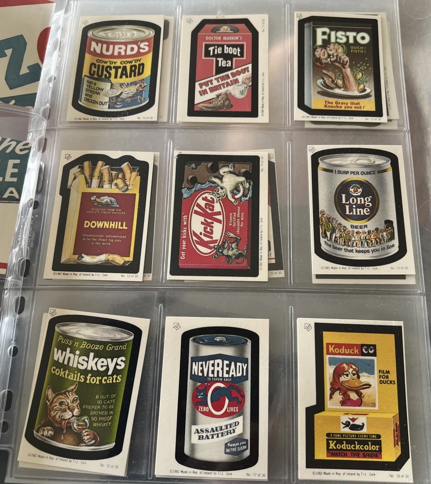 1982 1985 Rare Topps Wacky Packages Irish UK Complete Sticker Card Set 30/30 NM - Image 3 of 4