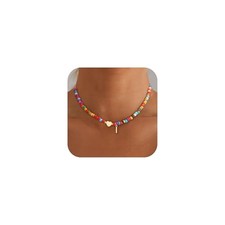 Valentines Day Gifts for Kids Women Girls - Colorful Beadednitial Gold I