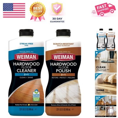 Ready-to-Use Hardwood Floor Cleaner & Polish Combo - Scratch Resistant Finish