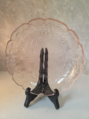 8 Inch Pink Depression Glass Bowl Fruit Basket Design Studio Nova Federal Glass
