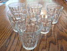 6 Duralex Picardie Juice Glasses  3-3/4"