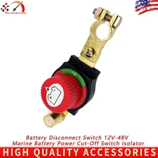 Top Post Battery Disconnect Switch 12-48V Marine Battery Cut-Off Switch Isolator