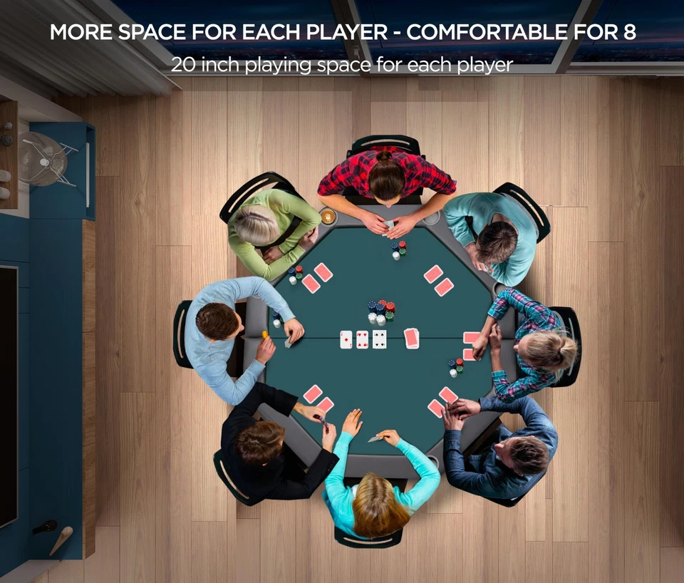 Mesa de póquer ZivPlay plegable Texas Holdem mesa de póquer portátil con patas plegables Foto 3 de 4