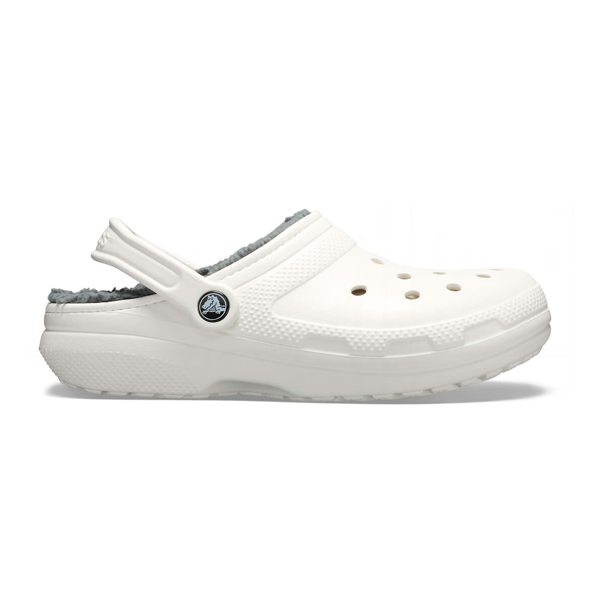 New Mens CROCS BAYA LINED CLOG 203591-10M WHITE / GRAY US 5 