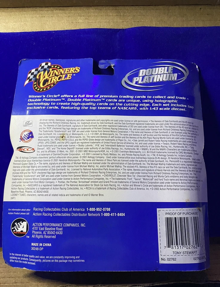 2001 Winners Circle 1:43 NASCAR doble platino #20 Tony Stewart Coca-Cola Foto 3 de 3