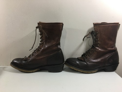 Stivali western Double H da uomo AG7 ICE Packer Lacer marrone pelle USA TAGLIA 12 D - Foto 6 di 10
