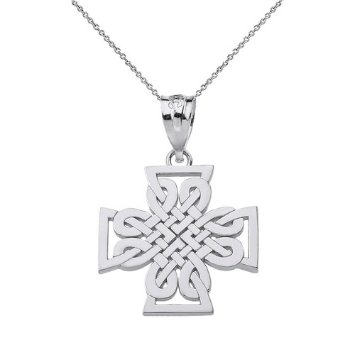 Sterling Silver Woven Celtic Cross Pendant Necklace | eBay