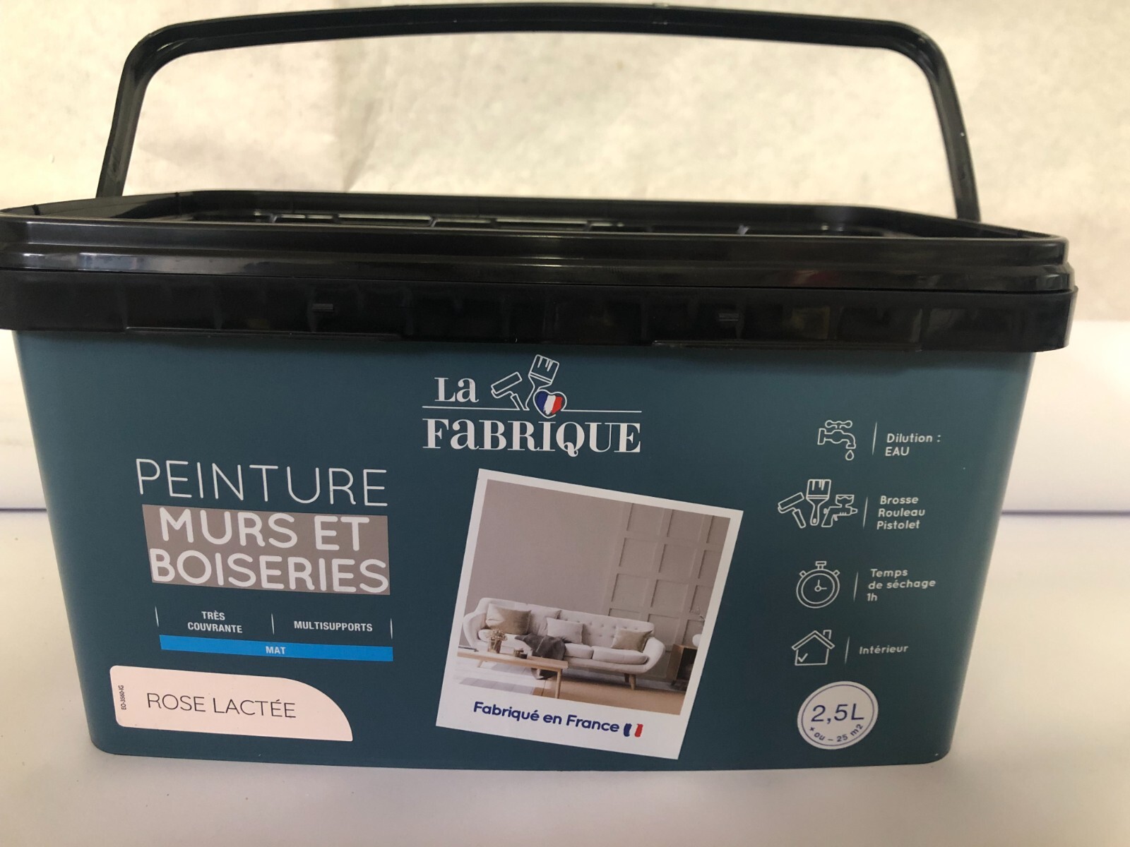 Peinture boiseries rose lactée multisupports La Fabrique satinée 2,5L