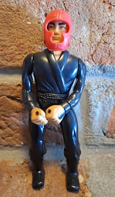 Vintage 1984 Black Kung Fu Warrior Secret Of The Ninja Action Figure W/ Mask Dc
