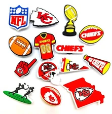 KANSAS CITY CHIEFS SHOE CHARMS (14pcs) Football Cool Gift Accessories Set Lot