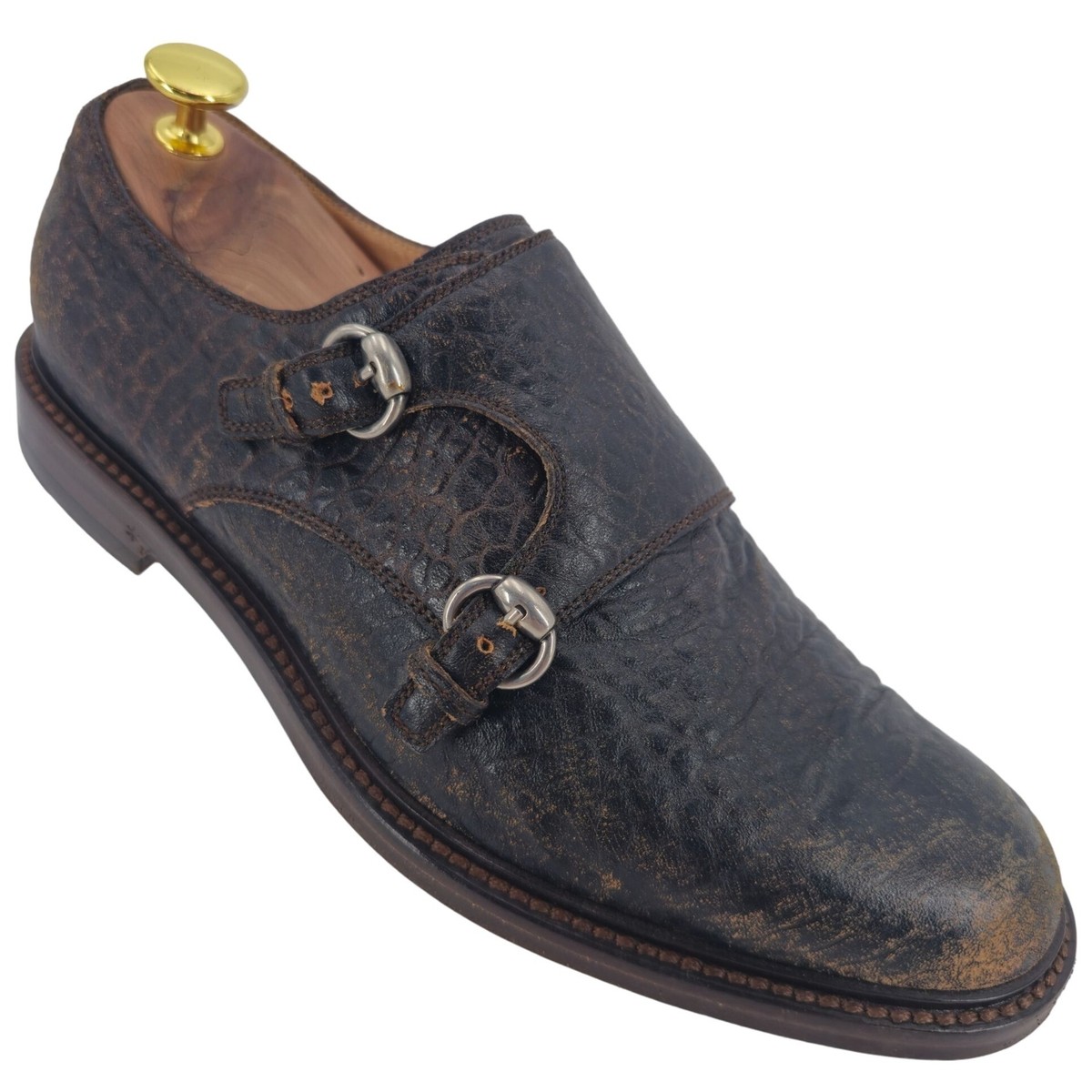Italy Gucci Men size 8 US 7.5UK Designer Distressed Monk  display picture 1