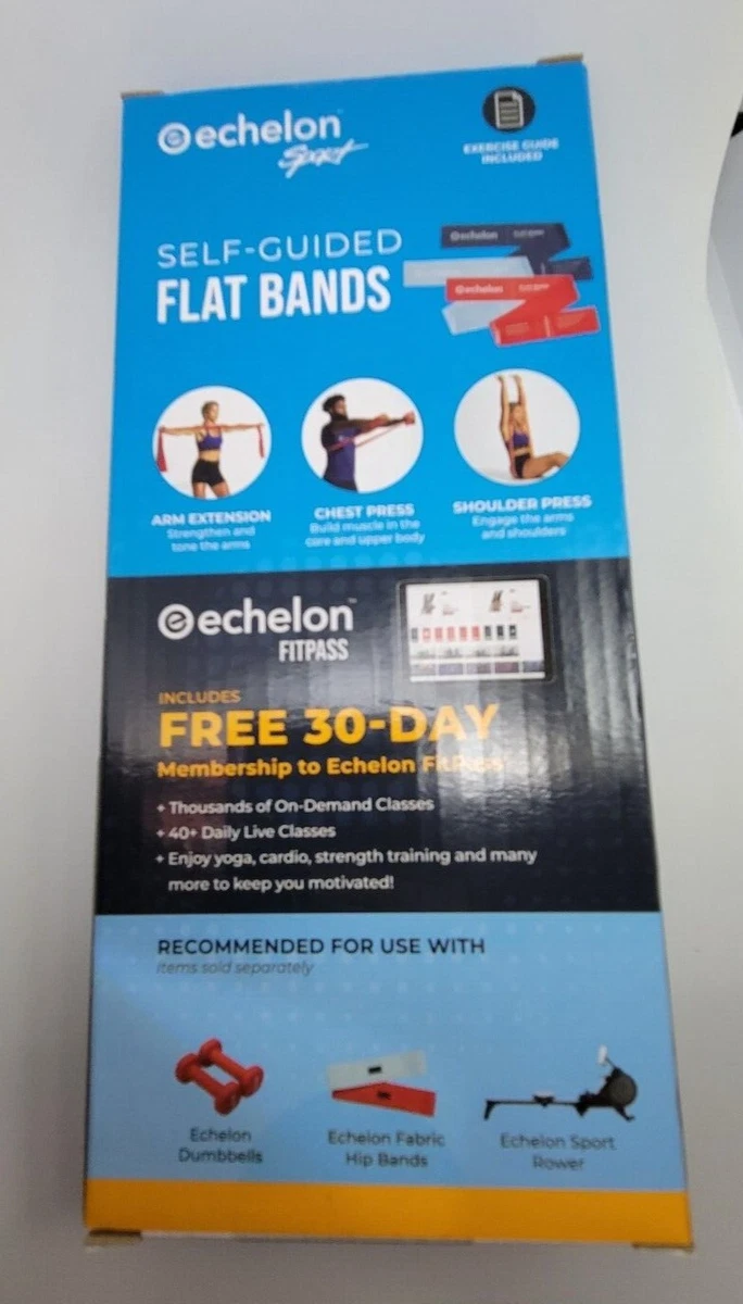 Echelon Sport Resistance Band Self Guided Flat Bands 3 Pack
