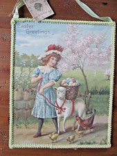 Easter Greetings Vintage Style Greeting Rustic Hanging Plaque