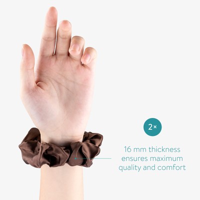 Lot De 2 Chouchoux En Soie Véritable 16mm - Accessoire Cheveux Anti-Casse Navaris - Neuf Avec Étiquettes