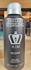 British Sterling by Dana HIM RESERVE Men's Body Spray Fragrance 4 oz H.I.M. New