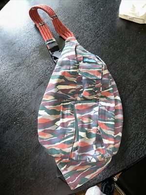 KAVU Womens Canvas Rope Bag Backpack Sling Crossbody Geometric