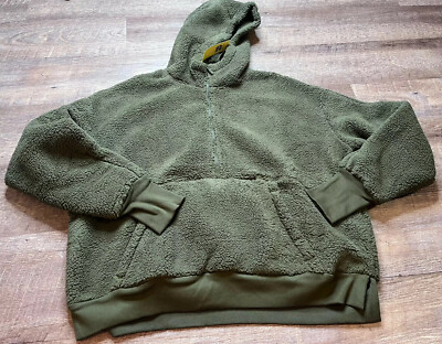 All In Motion Womens Pullover Sweatshirt Size Large Green Fuzzy L8