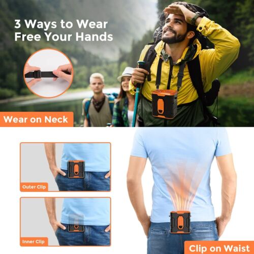 10 Speeds Waist Clip Fan Portable Personal Cool Clip Fan Neck Fan with Lanyard - Picture 9 of 11