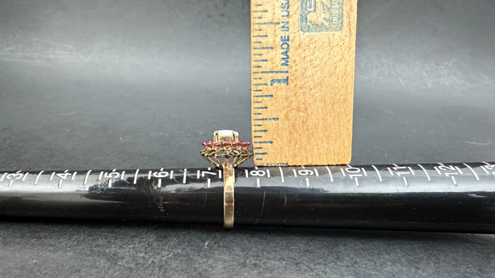 Opal & Ruby set, 14k Solid Yellow Gold, Estate Vi… - image 13