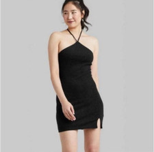 Women's Sleeveless Side Slit Bodycon Dress - Wild Fable™ Black M