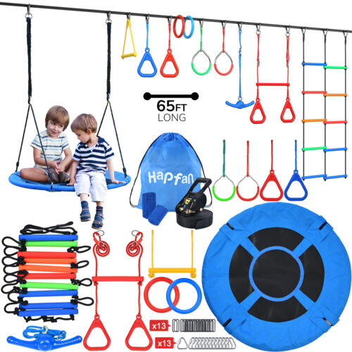 Ninja Warrior Slackline Obstacle Course - Ultimate 45 Pieces